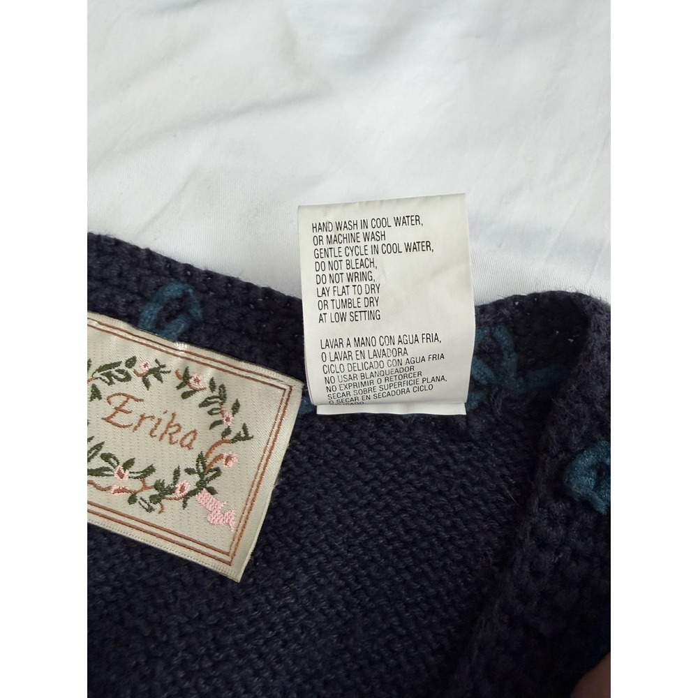 Vintage Erika Ramie Cotton Blend Crochet Floral Button Front Vest Cottagecore - Picture 6 of 6